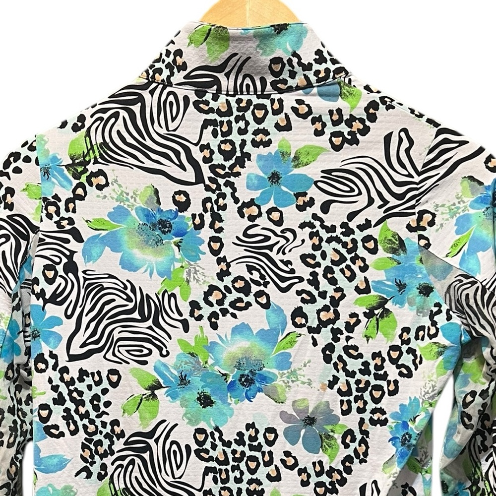 IBKUL Eva Polo Zip Top Peri Long Sleeve Golf Shirt Womens UPF 50 size XS - Picture 7 of 11
